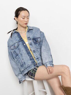 Vintage Levi's Acid Wash Denim Jacket: 90s Boxy Trucker, Medium/Large